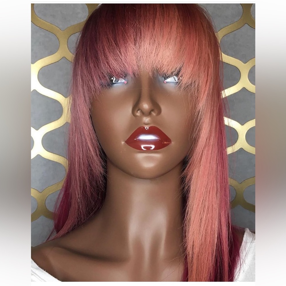 100% human hair wig custom made on sewing machine. Size OS